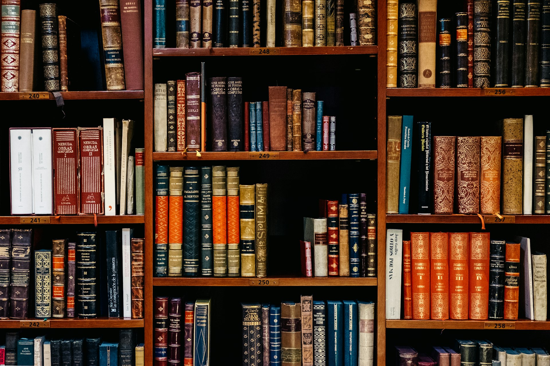 A law library with leather-bound books, Paris