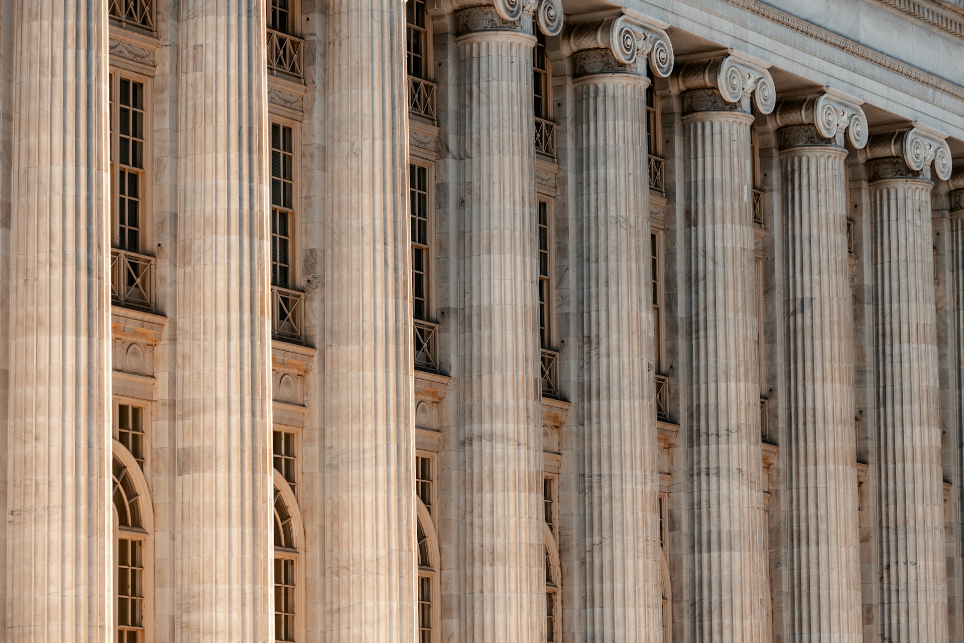 Columns of a courthouse building in Paris